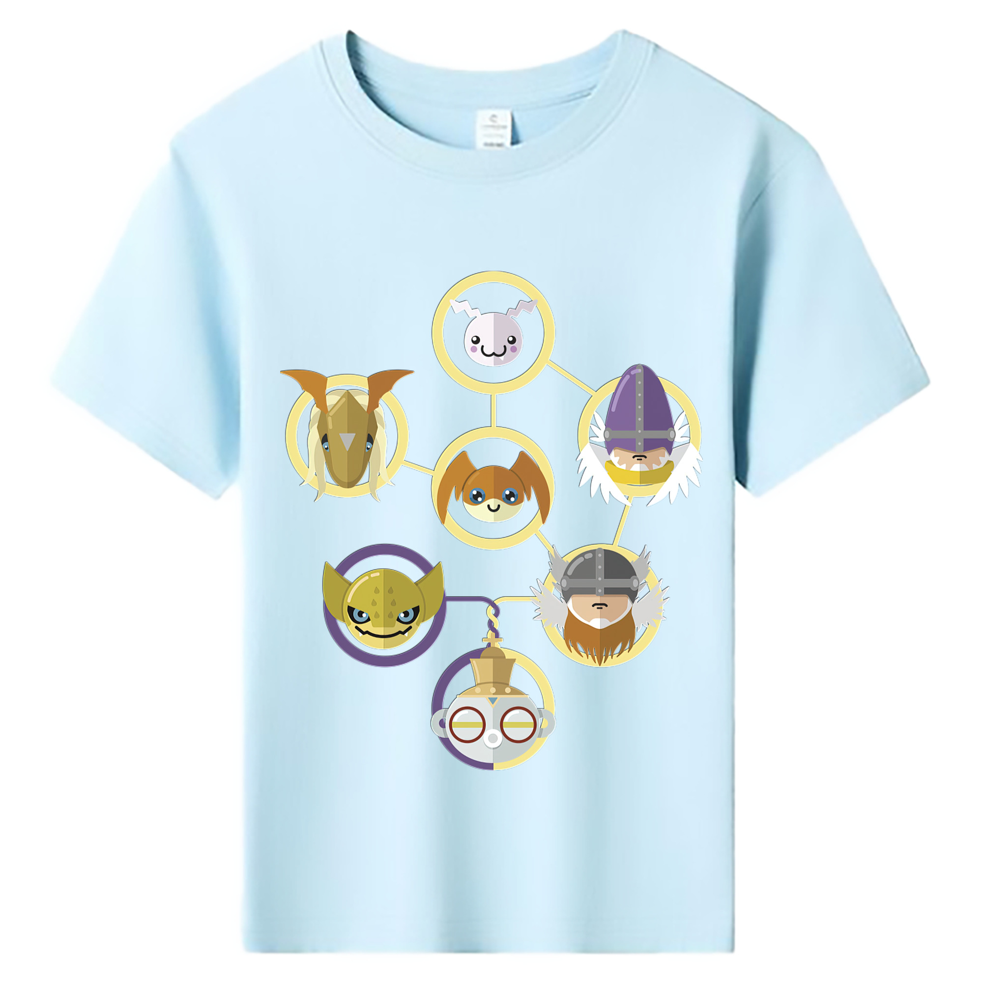 （画像用） Digimon デジタルモンスター/デジモン 綿100％キッズTシャツ（フロントプリント）